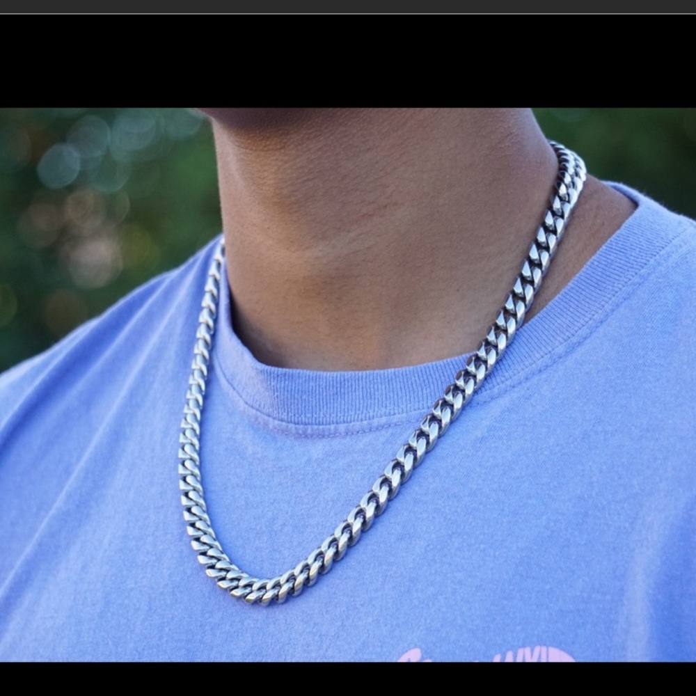 LAST DAY CERES Fine Jewelry 22” 10mm Miami Cuban Link Stainless Steel Chain - Picture 4 of 7